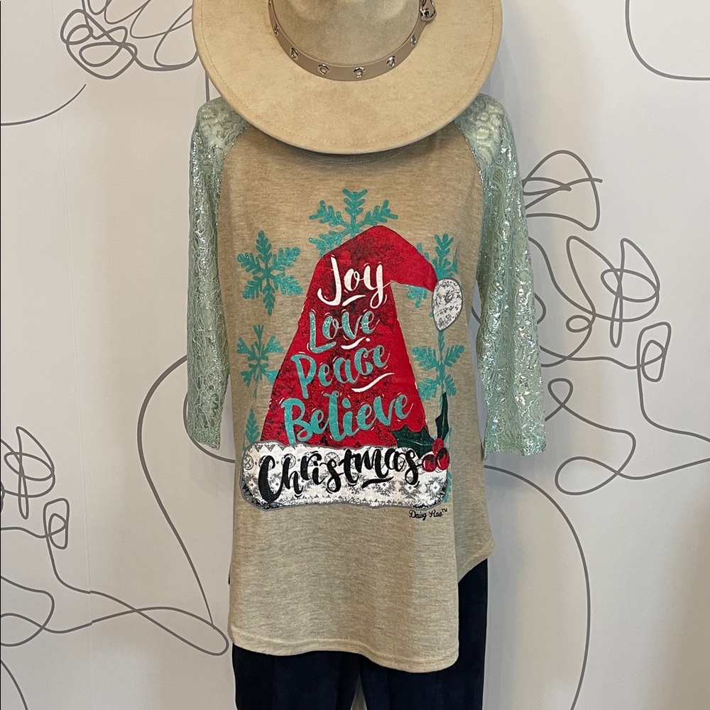 Festive Christmas Graphic Raglan Tee